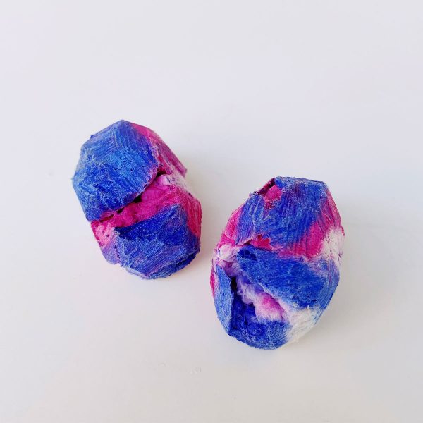 Pink Blue Oval Earrings