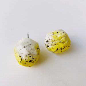 Yellow White Small Earrings