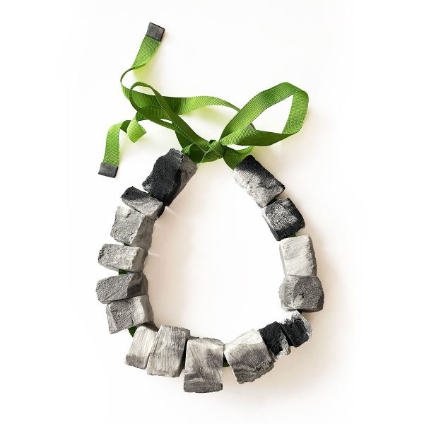 White Grey Cubes Necklace
