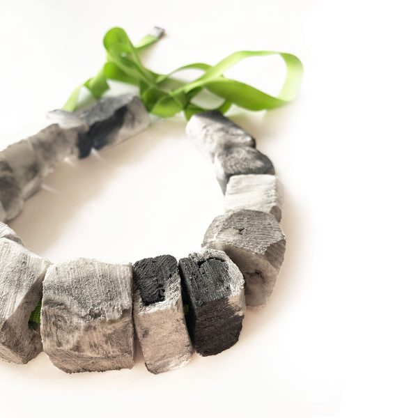 White Grey Cubes Necklace - Image 3