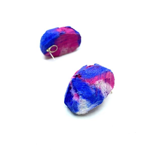 Pink Blue Oval Earrings - Image 3