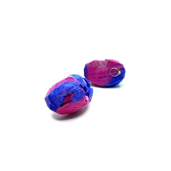 Pink Blue Oval Earrings - Image 4